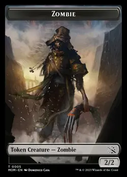 Zombie Token Light Play, English Magic the Gathering MTG March of the Machine - Image 1