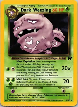 Dark Weezing 31/82 Rare Team Rocket Pokemon LP - Image 1