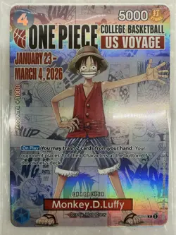 One Piece Monkey D. Luffy US Voyage College Basketball Promo Card SEALED - Image 3