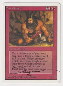 Signed Stone Giant MP Unlimited Edition Artist Dameon Willich 1993 MTG Magic! - Image 1