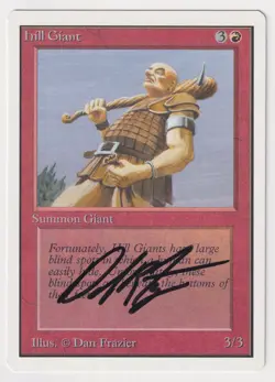 Signed Hill Giant LP Unlimited Edition Artist Dan Frazier 1993 WOTC MTG Magic! - Image 1