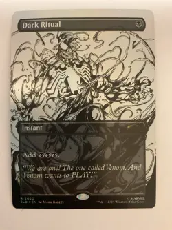 MTG Venom DARK RITUAL B&W Rainbow Foil Secret Lair NM - Image 1