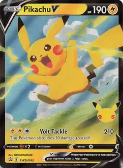 Pikachu V SWSH143 Holo Promo Sword & Shield Promo Pokemon Near Mint - Image 1