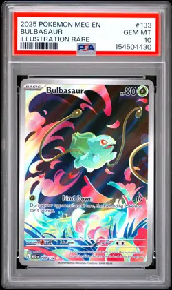 2025 POKEMON MEG EN-MEGA EVOLUTION ILLUSTRATION RARE #133 BULBASAUR PSA 10 - Image 1