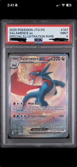 2025 Pokemon JTG EN-Journey Together Salamence EX Special Illus Rare PSA 9 #187 - Image 1