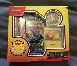 Pokemon TCG Pokemon Day 2026 Collection Box Pikachu Promo Coin 3 Boosters - Image 1