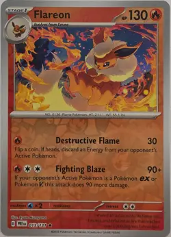 Flareon 013/131 Holo Rare Prismatic Evolutions Pokemon Reverse Holo Near Mint - Image 1