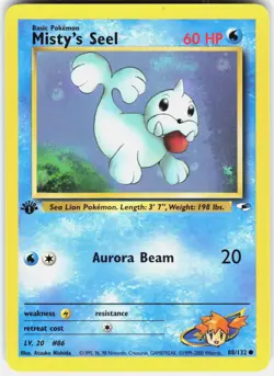 Misty's Seel 88/132 Common Gym Heroes Pokemon 1st Edition LP - Image 1