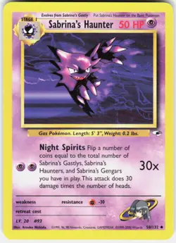 Sabrina's Haunter 58/132 Uncommon Gym Heroes Pokemon Unlimited LP - Image 1