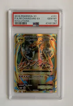 2016 POKEMON XY EVOLUTIONS #101 FULL ART/M CHARIZARD EX PSA 10 - Image 1