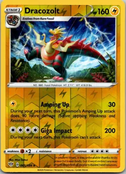 Dracozolt 065/189 Rare Darkness Ablaze Pokemon Reverse Holo Near Mint - Image 1