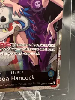 SEALED One Piece CCG Boa Hancock OP07-038 Leader Promo PSA Magazine - Image 2