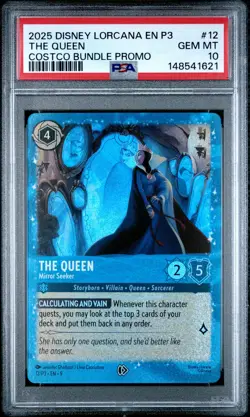 2025 DISNEY LORCANA EN P3-PROMO #12 THE QUEEN - MIRROR SEEKER PSA 10 - Image 1