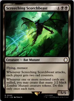 Screeching Scorchbeast 49 Rare Universes Beyond: Fallout Magic: The Gathering LP - Image 1