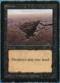 Sinkhole Beta HEAVILY PLD Black Common MAGIC MTG CARD (ID# 516755) ABUGames - Image 1