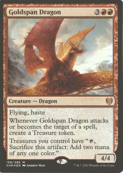 MTG Goldspan Dragon (139) *Foil* Base Mythic Kaldheim NM - Image 1