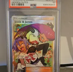 Pokemon Jessie & James Hidden Fates Full Art Trainer 68/68 PSA 10 - Image 1