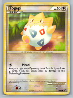 Togepi 70/90 Common HGSS Undaunted Pokemon Moderately Played - Image 1
