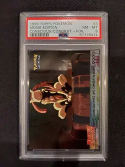 PSA 8 Consciousness and Congratulations Foil Topps Pokemon - Image 1