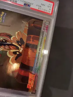 PSA 8 Consciousness and Congratulations Foil Topps Pokemon - Image 2