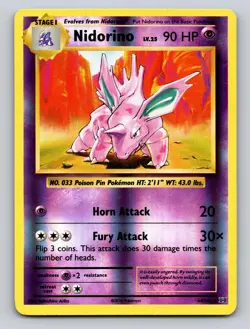 Nidorino 44/108 Uncommon XY Evolutions Pokemon Reverse Holo NM - Image 1