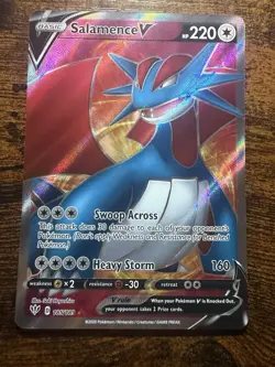 The Pokemon Company Salamence V Full Art Ultra Rare Holo 185/189 Darkness Ablaze - Image 1