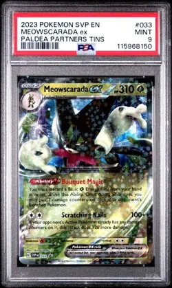 2023 Pokemon SVP EN Meowscarada ex Black Star Promo Extended Art PSA 9 MINT #033 - Image 1