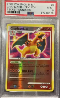2007 Pokemon D & D CHARIZARD Rev. Foil SECRET WONDERS PSA 9 - Image 1