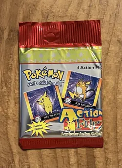 1999 Pokemon Action Flipz Premier Edition Pack 4 Cards Lenticular Collectible - Image 1