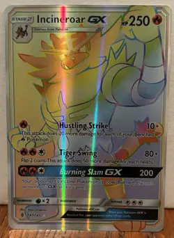 Pokemon Incineroar GX Secret Rare Holo 147/145 SM-Guardians Rising 250 HP - Image 1