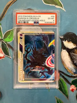 2010 Pokemon HG & SS Darkrai & Cresselia #99 Triumphant legend holo PSA 6 - Image 1