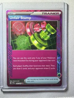Unfair Stamp 165/167 Sv06 Twilight Masquerade Ace Holo Pokemon TCG NM Condition - Image 1