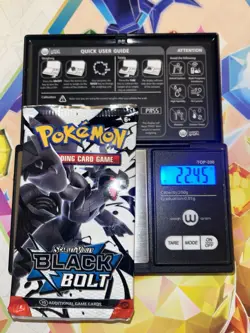 Heavy 22.45g Pokemon TCG SV 10.5 Black Bolt Booster Pack Sealed! - Image 1