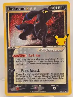 Pokemon NICE Umbreon Gold Star 17/17 Celebrations 25th Anniversary Rare NM/M - Image 1