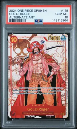 Gol D. Roger 118 Alternate Art One Piece PSA 10 - Image 1