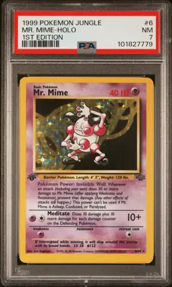 MR. Mime 1999 Pokemon Jungle #6 1ST Edition Holo PSA 7 - Image 1
