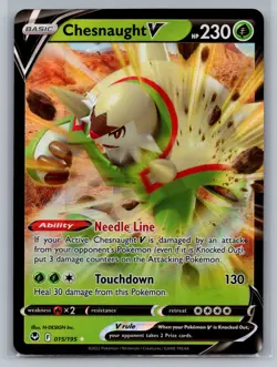 Chesnaught V SWSH12: Silver Tempest #015/195 Ultra Rare,Holo Pokemon Card - Image 1