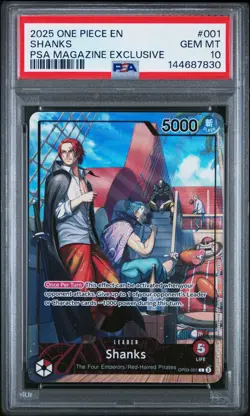 Shanks (2025 PSA Magazine Promo) OP09-001 One Piece Promotion Cards Foil PSA 10 - Image 1