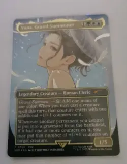 MTG Yuna, Grand Summoner (Borderless) Final Fantasy Collectible Card - Image 1