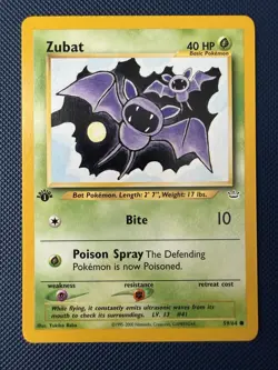 Pokemon TCG Zubat Neo Revelation 1st Edition Common Card 59/64 - Image 1