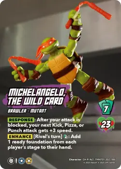 UniVersus Michelangelo, the Wild Card 202/186 Character Rare Alternate Art TMNT - Image 1