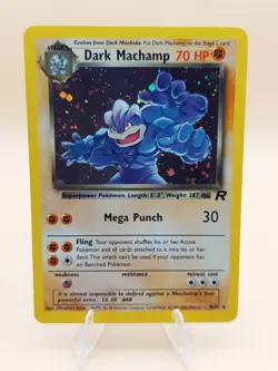 Dark Machamp Holo Rare Team Rocket 10/82 Pokemon Card - WOTC 1999 - Image 1