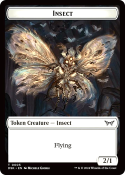MTG Insect Manifest 5 Foil Double Sided Token Duskmourn - Image 1