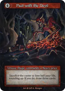 Sorcery: Contested Realm Pact with the Devil Unique Magic Non-Foil Beta - Image 1