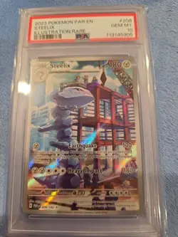2023 Pokemon Paradox Rift Steelix Illustration Rare #208/182 PSA 10 Gem MINT - Image 1