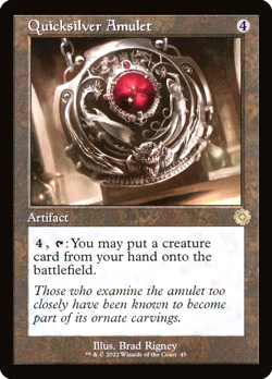 MTG Quicksilver Amulet 45 Rare Foil The Brothers' War Retro Artifacts - Image 1
