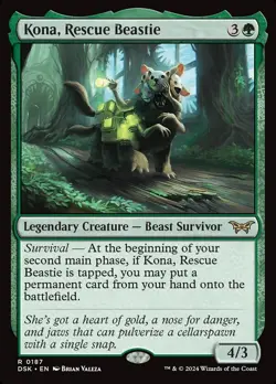 MTG Kona, Rescue Beastie 187 Rare Duskmourn - Image 1