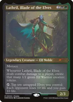 MTG Lathril, Blade of the Elves 2 Etched Kaldheim Promo - Image 1