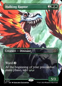 MTG Hulking Raptor 327 Rare Foil Borderless The Lost Caverns of Ixalan - Image 1