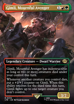 MTG Gimli, Mournful Avenger 436 Rare Foil Borderless The Lord of the Rings - Image 1
